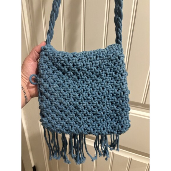 Kabooka Macrame Tale sling bag Crossbody Blue - Picture 4 of 7